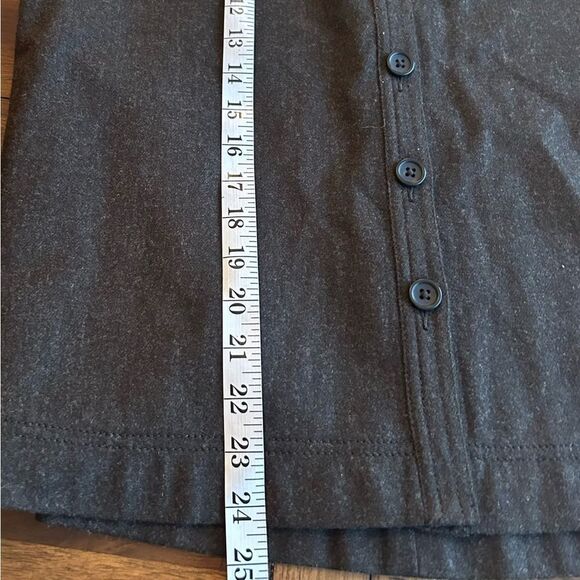 Banana Republic Brown Wool A Line Skirt Button Front Size 0 - Picture 4 of 10
